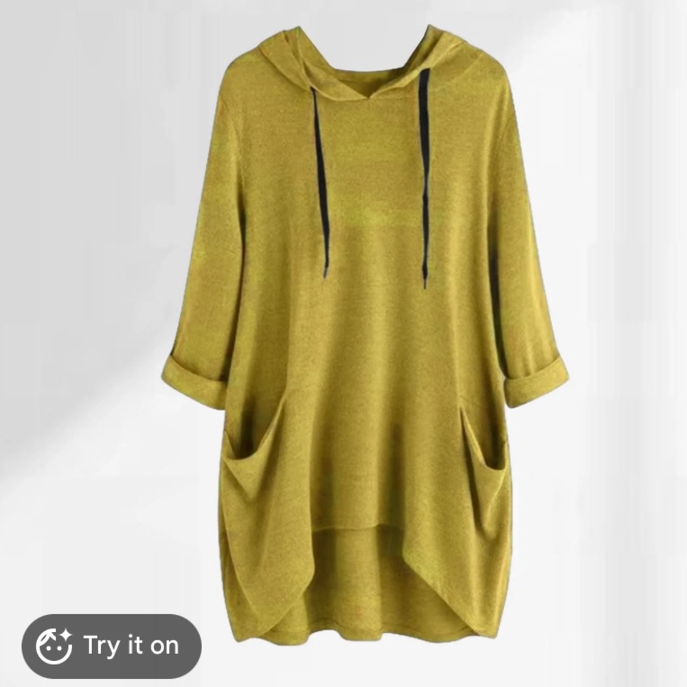 Never Worn Heather Gold Tunic Dress Hoodie